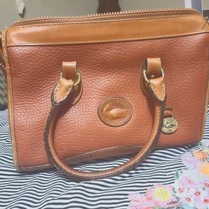 Dooney and bourke leather large purse cognac tan